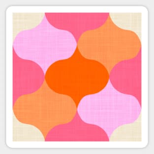 Retro Ogee Pattern in Orange Crush Sticker